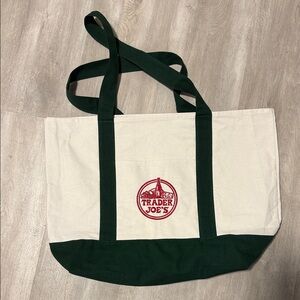 Trader Joe's Canvas Tote Bag NEW GREEN